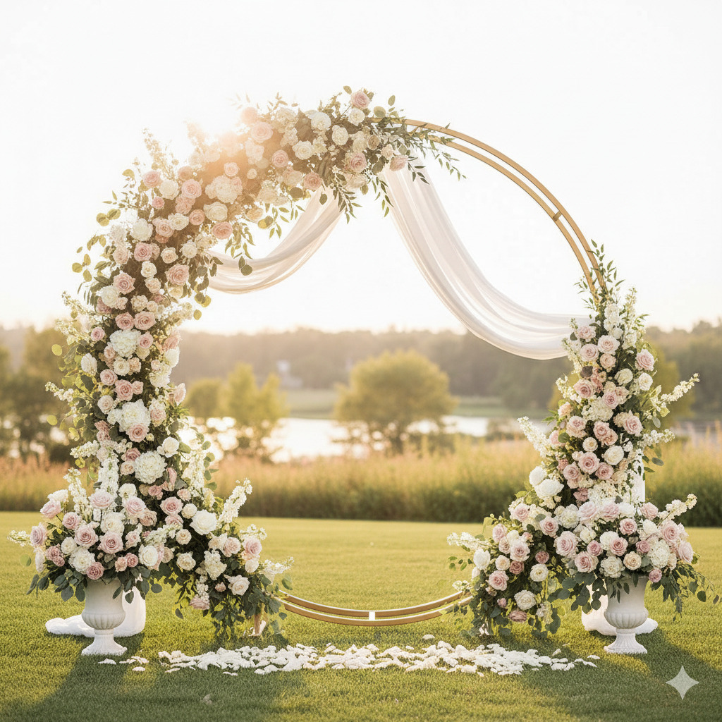 Wedding backdrop with flowers
