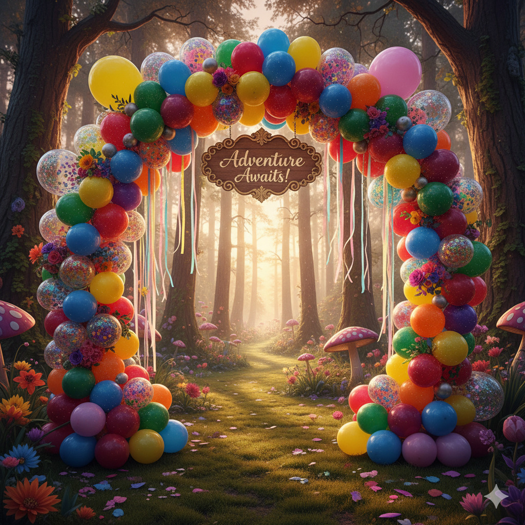 Colorful balloon arch decoration