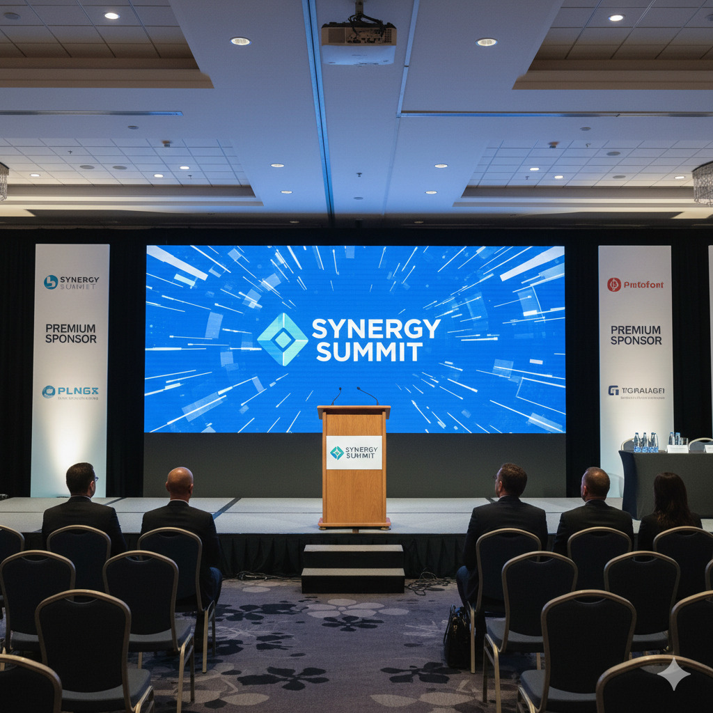 Corporate event branded setup